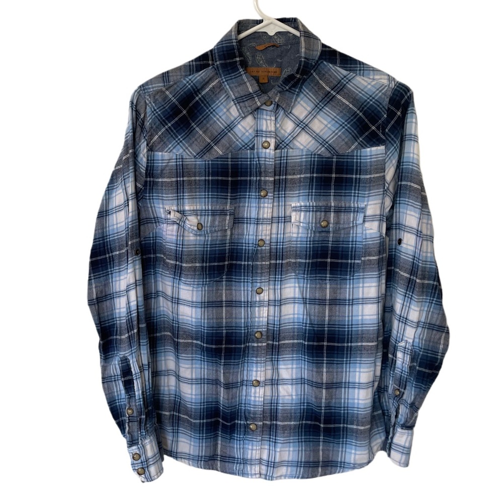 ⭐ JACHS Girlfriend Blue and White Button Down Shirt - Picture 6 of 6